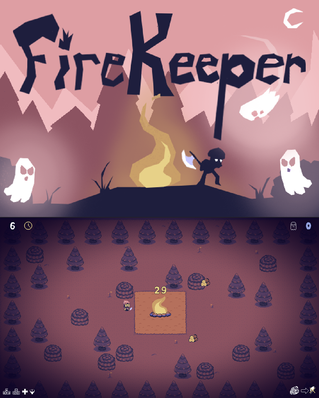Capsule and gameplay screenshot from Fire Keeper